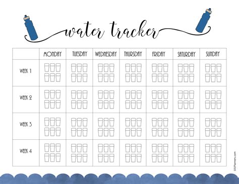 Free water tracker printable | Customizable | Instant Download