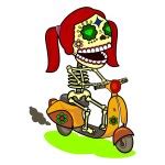 Skeleton Riding Motorcycle Vector Illustration — Stock Vector © m.j.h1nkle #41890981