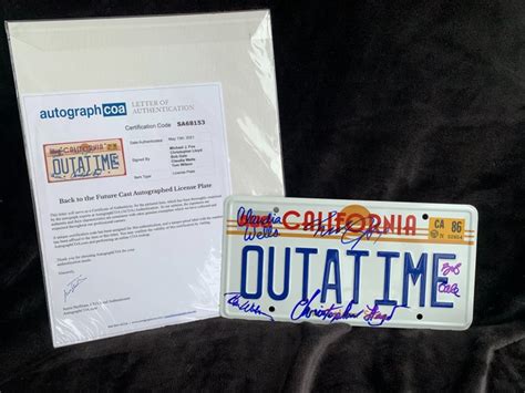 Back to the Future - License plate signed by Michael J. - Catawiki