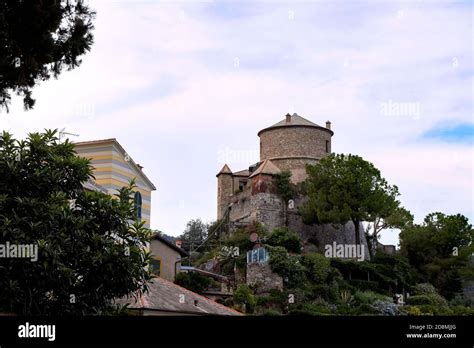 Brown Castle in Portofino, Italy Stock Photo - Alamy