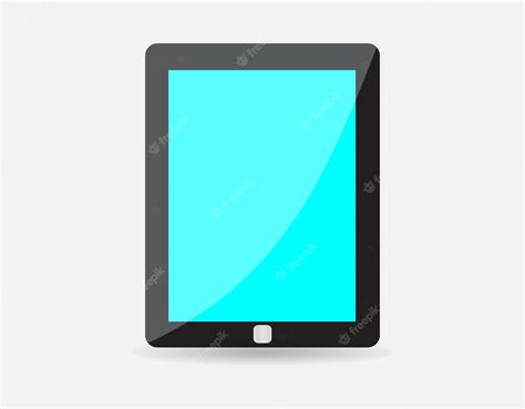 Premium Vector | Realistic black tablet with blue blank screen