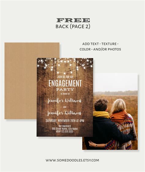 Rustic Engagement Party Invitation Printable Self-editable | Etsy