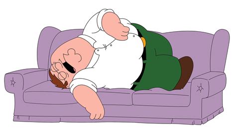 Man Sleeping On Couch Cartoon