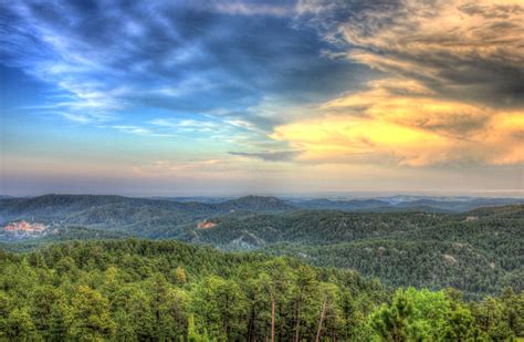 Sunset over the forest in the Black Hills, South Dakota image - Free stock photo - Public Domain ...