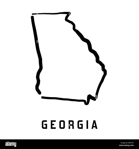 Georgia state map outline - smooth simplified US state shape map vector Stock Vector Image & Art ...