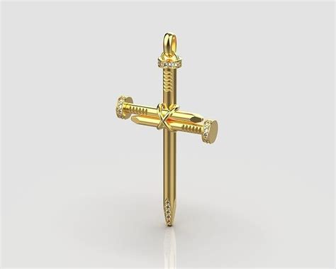 cross Nail 3D model 3D printable | CGTrader