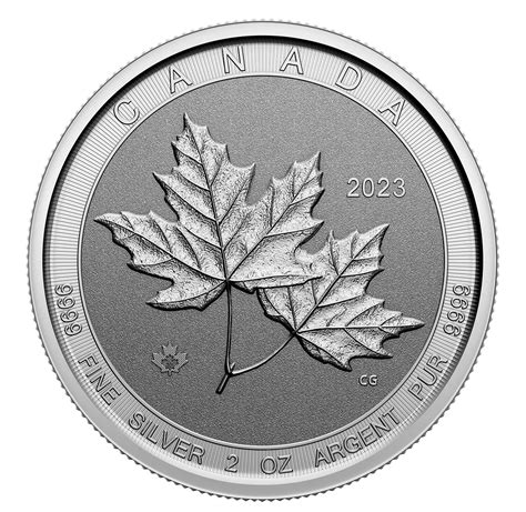 2023 2 oz. 99.99% Pure Silver Coin Twin Maples (Bullion) | The Royal Canadian Mint