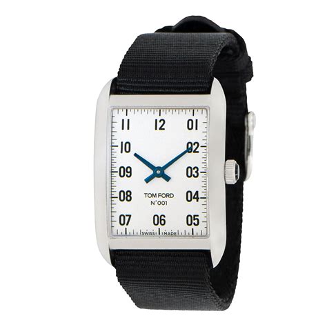 Tom Ford TF0120103083 BLA Mens Tom Ford 001 White Dial Quartz Watch