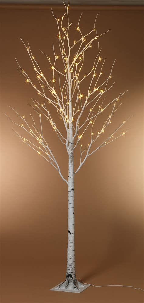 8 Foot LED Lighted Birch Tree Warm White