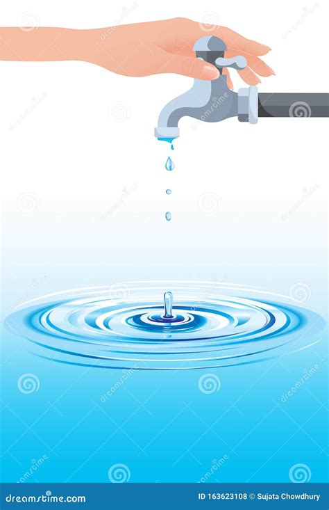 Vector Illustration of Waste of Water at Home Stock Vector - Illustration of vector, pipe: 163623108