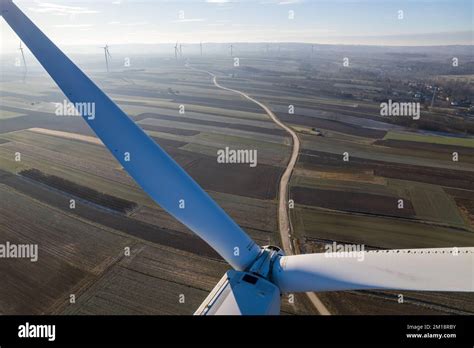 Aerial view of wind turbine Stock Photo - Alamy