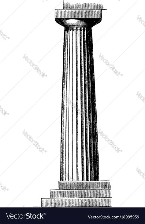 Doric column from the temple of neptune Royalty Free Vector