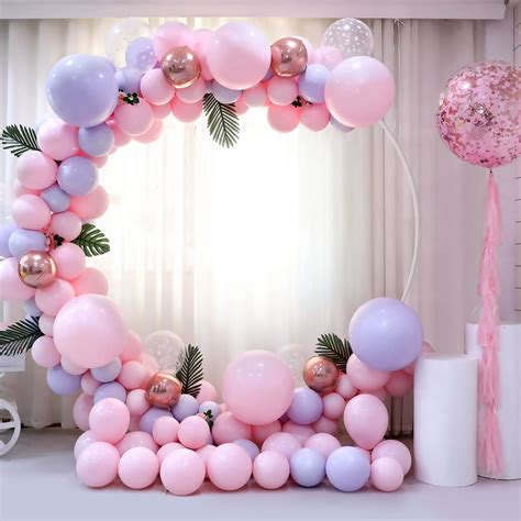 Round Balloon Arch Kit, 59 inch Reusable Round Backdrop Stand Kit with ...