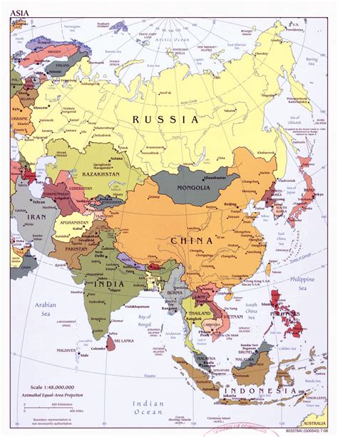 Mapa grande política detallada de Asia con las principales ciudades y ...