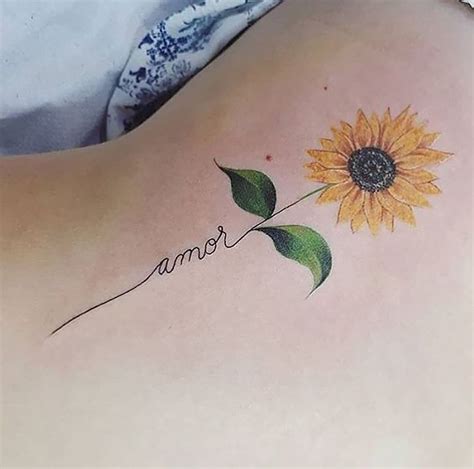 Amor Sunflower Tattoo Personalized Temporary Flower Tattoo Waterproof Removable Tattoo With ...