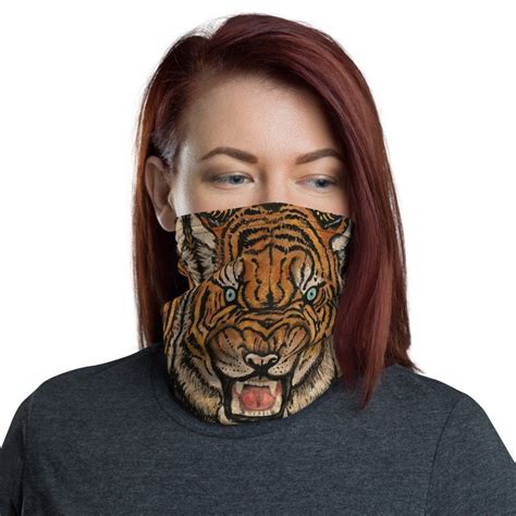 EXOTIC TIGER Face Mask Tiger Mask Growling Blue Eyed Tiger | Etsy