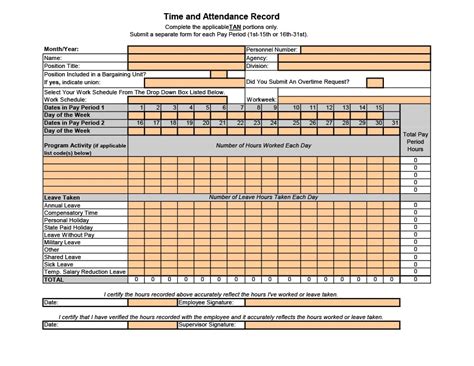 Employee Attendance Template - SampleTemplatess - SampleTemplatess