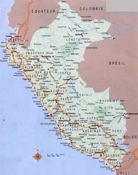 Peru cities map - Map of Peru cities (South America - Americas)