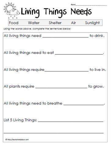 Science Worksheets For Grade 3 Living And Nonliving Things ...