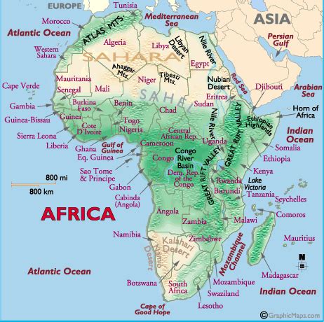 Africa Map / Map of Africa - Worldatlas.com | Africa map, World geography map, Geography lessons