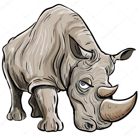 Cartoon illustration of a rhino — Stock Vector © antonbrand #11922199