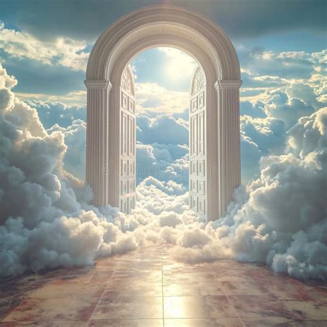 Doors To Paradise - Pearly Gates Above the Clouds Stock Image - Image of door, religious: 302684943