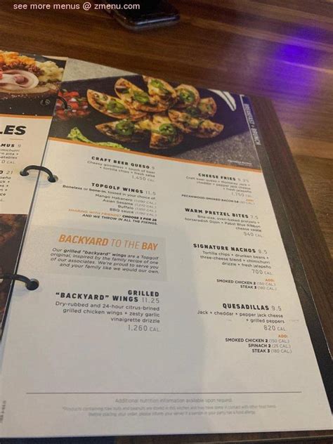 Online Menu of Topgolf Restaurant, Oxon Hill, Maryland, 20745 - Zmenu