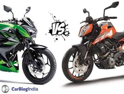 ktm duke 250 vs kawasaki z250 comparison - CarBlogIndia