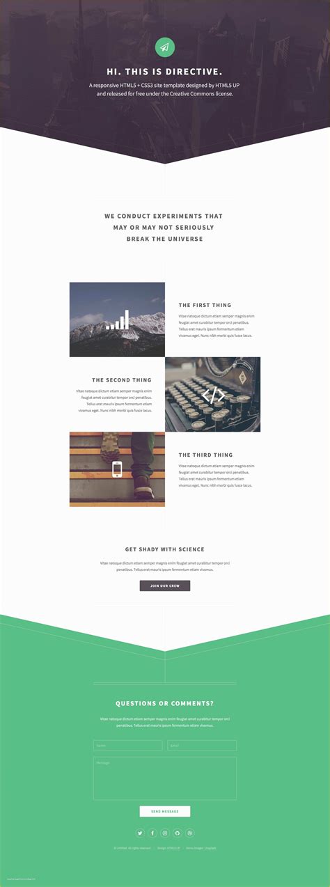 Html Landing Page Templates Free Of Directive Free Responsive HTML5 Landing Page Template ...