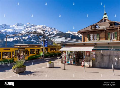 Wengen train station, Bernese Oberland, Swiss Alps, Switzerland, Europe Stock Photo - Alamy