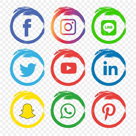 Set Social Media Vector PNG Images, Social Media Icons Set Logo Vector Illustrator, Social Icons ...