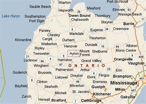 Ayton, Ontario Area Map & More