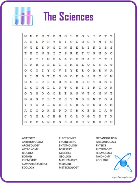 Printable Science Word Search Puzzles | Science words, Science word search, Science puzzles