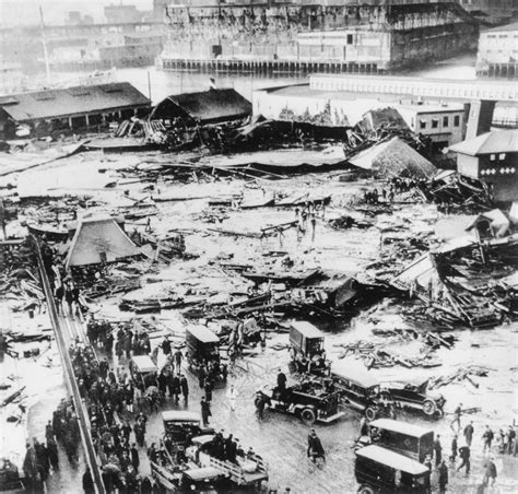 Aftermath of the 1919 Great Molasses Flood in the North End of Boston ...