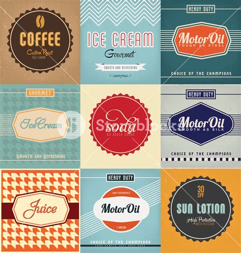 Vintage Label Design Set Royalty-Free Stock Image - Storyblocks