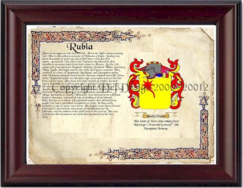 Amazon.com: Rubia Coat of Arms/ Family Crest on Fine Paper and Family ...