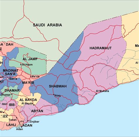 Yemen Districts Map