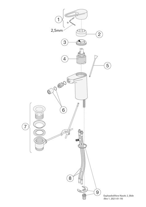 Bidet mixer spare parts - Gustavsberg