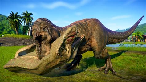 T-Rex Vs Albertosaurus Vs Acrocanthosaurus Breakout and Fight ...