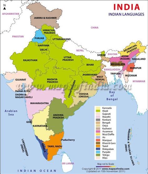 Indian Languages Map, Languages of India | Language map, India map, Indian language