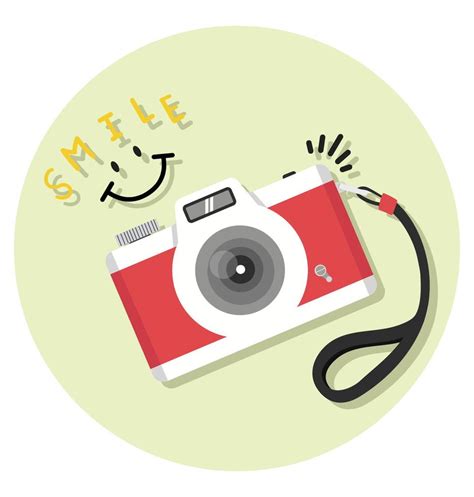 Red camera with smile sign icon 3484059 Vector Art at Vecteezy