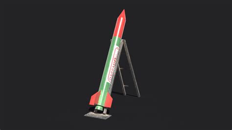 3D Qassam 2 Rocket With Launcher - TurboSquid 2147169