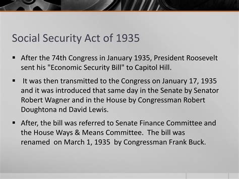 PPT - Social Security Act of 1935 PowerPoint Presentation, free ...