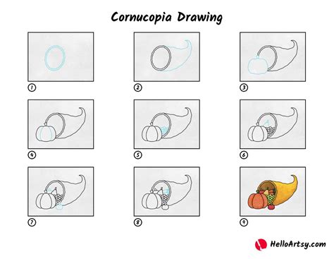 Cornucopia Drawing - HelloArtsy