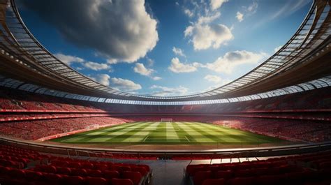 Premium AI Image | nice Football stadium Day view full front view