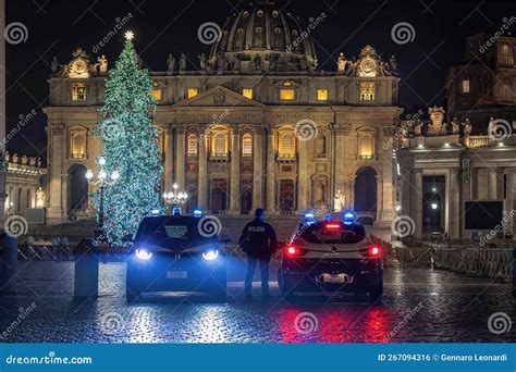 St. Peter`s Square Illuminated at Night and Decorated for Christmas Editorial Photo - Image of ...