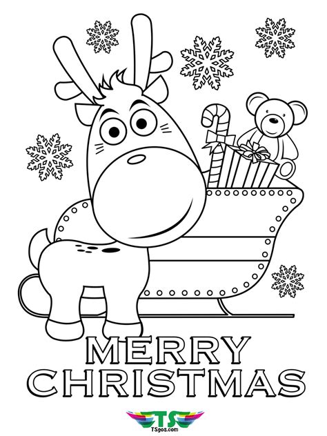 Merry christmas cartoon coloring page. - TSgos.com