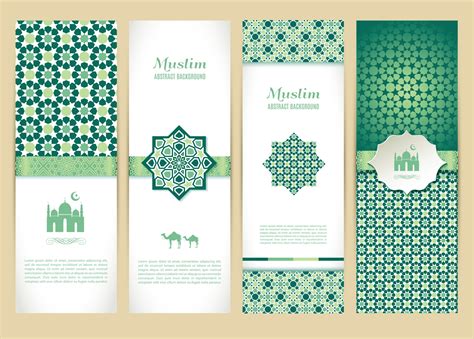 Banners set of islamic. green color design. 2462501 Vector Art at Vecteezy