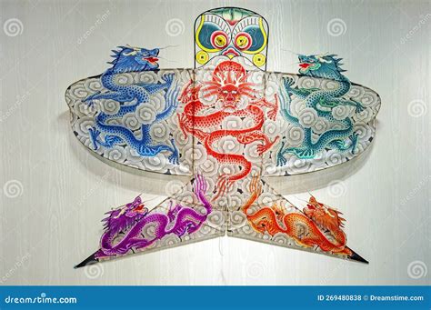 Traditional Kite with Beautiful Dragon Decoration Editorial Stock Photo - Image of bird ...