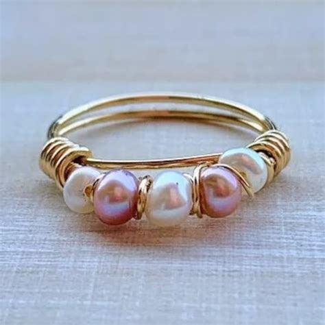 Pink Pearl Ring - Etsy